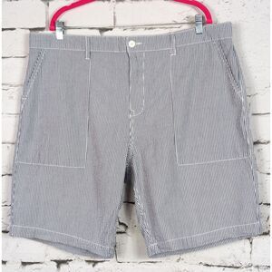 FIVE FOUR Los Angeles Mens Statfold Seersucker Chino Short Navy Classic Size 40